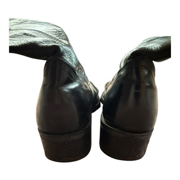 Vintage 1970’s/80’s Black Leather Texas Boots Cowboy Boots 10.5 EE - Picture 3 of 5